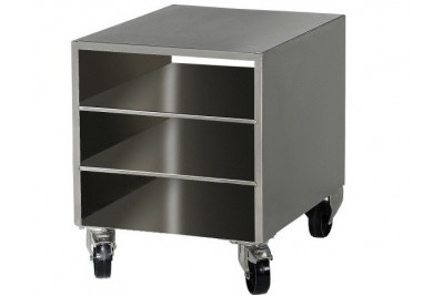 Chariot à étagère et roulettes pivotantes avec freins