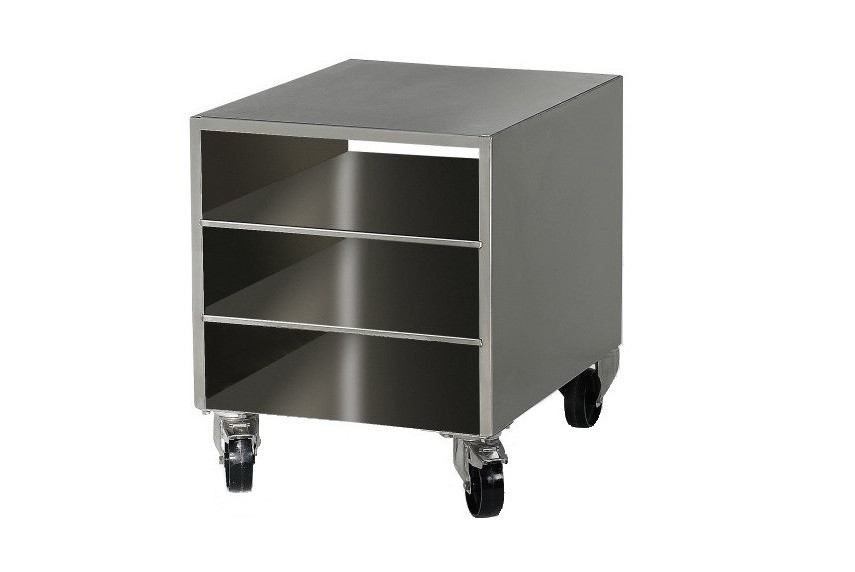 Chariot à étagère et roulettes pivotantes avec freins