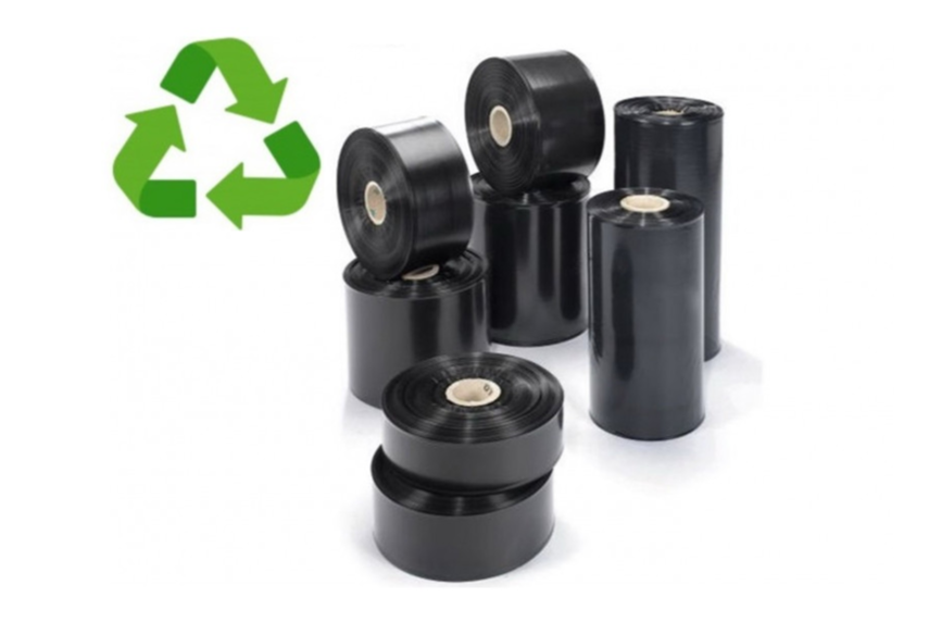 Black Opaque Recycled Polyethylene Sheeting, 100 Microns